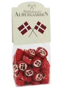 Almuegaarden - Danske flag bolcher med smag af jordbær